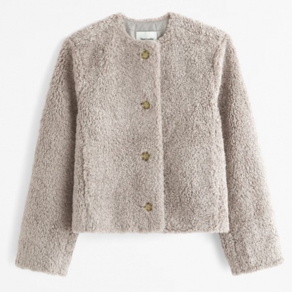 Abercrombie Sherpa Collarless Jacket